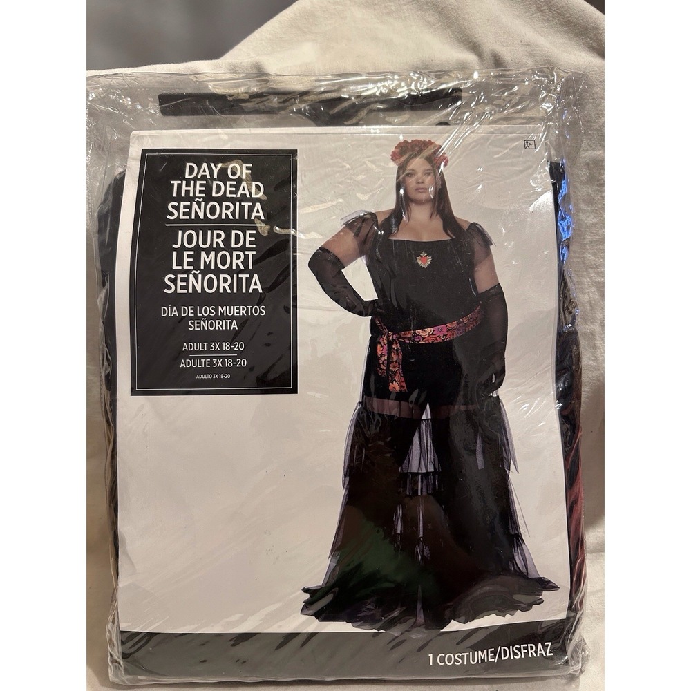 DAY OF THE DEAD SENORITA Costume -Forplay 3X 18/20Mexican Dia Muertos 5 Pcs NEW